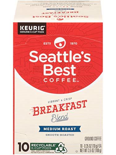 Seattle's Best Coffee Seattle’s Best Coffee K-Cup Pods, Breakfast Blend, Medium Roast Smooth-Roasted Ground Coffee, 10 CT K- Cups/Box (Pack of 1 Box)