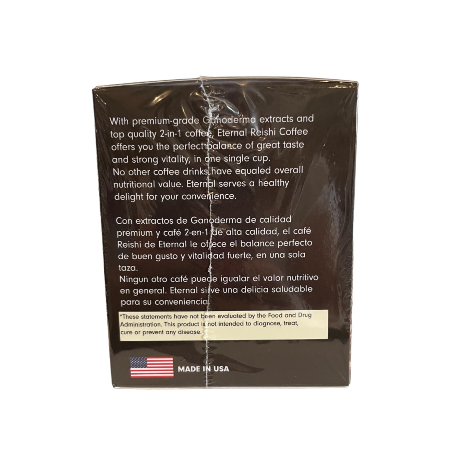 Eternal Spirit Beauty Eternal Gourmet Ganoderma (REISHI) Black Coffee 2 in1 Made in USA Cafe Negro con ganoderma Eternal Pack of 4