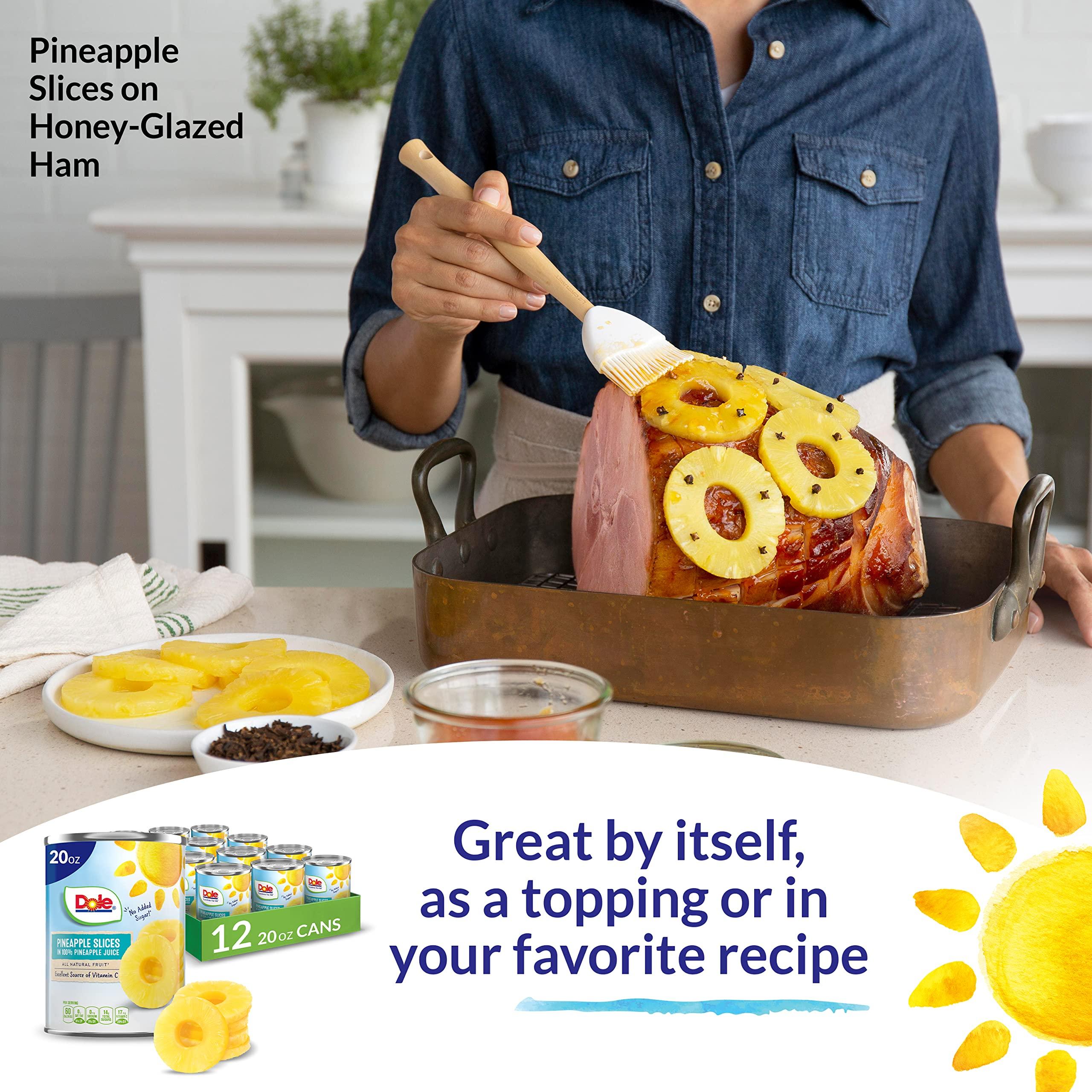 Dole Dole Pineapple Slices in 100% Pineapple Juice with No Sugar Added - Dole Canned Fruit - 20 oz Cans - 12 Pack