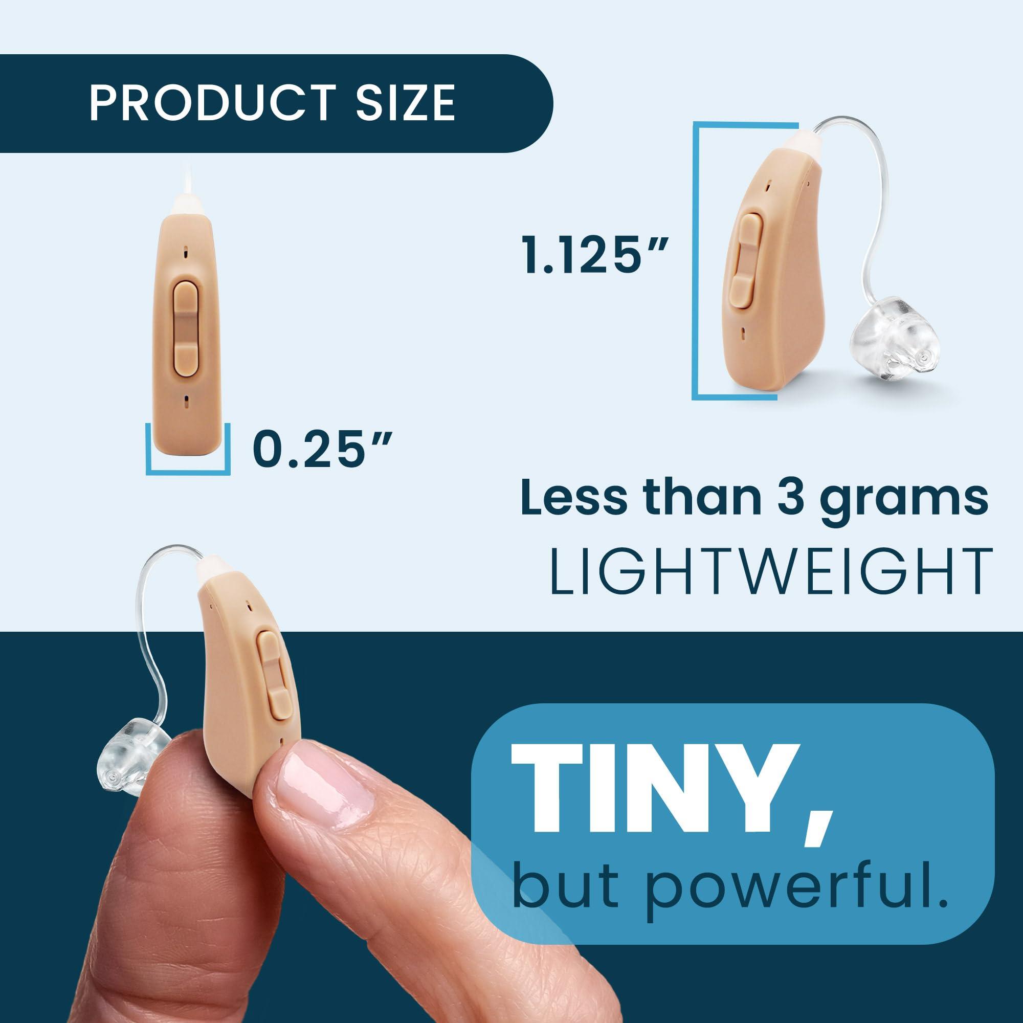 MDHearingAid MDHearingAid AIR Hearing Aid (Pair), OTC Rechargeable, Crystal-clear Digital Sound by MDHearing, Perfect for Glasses, Nearly Invisible