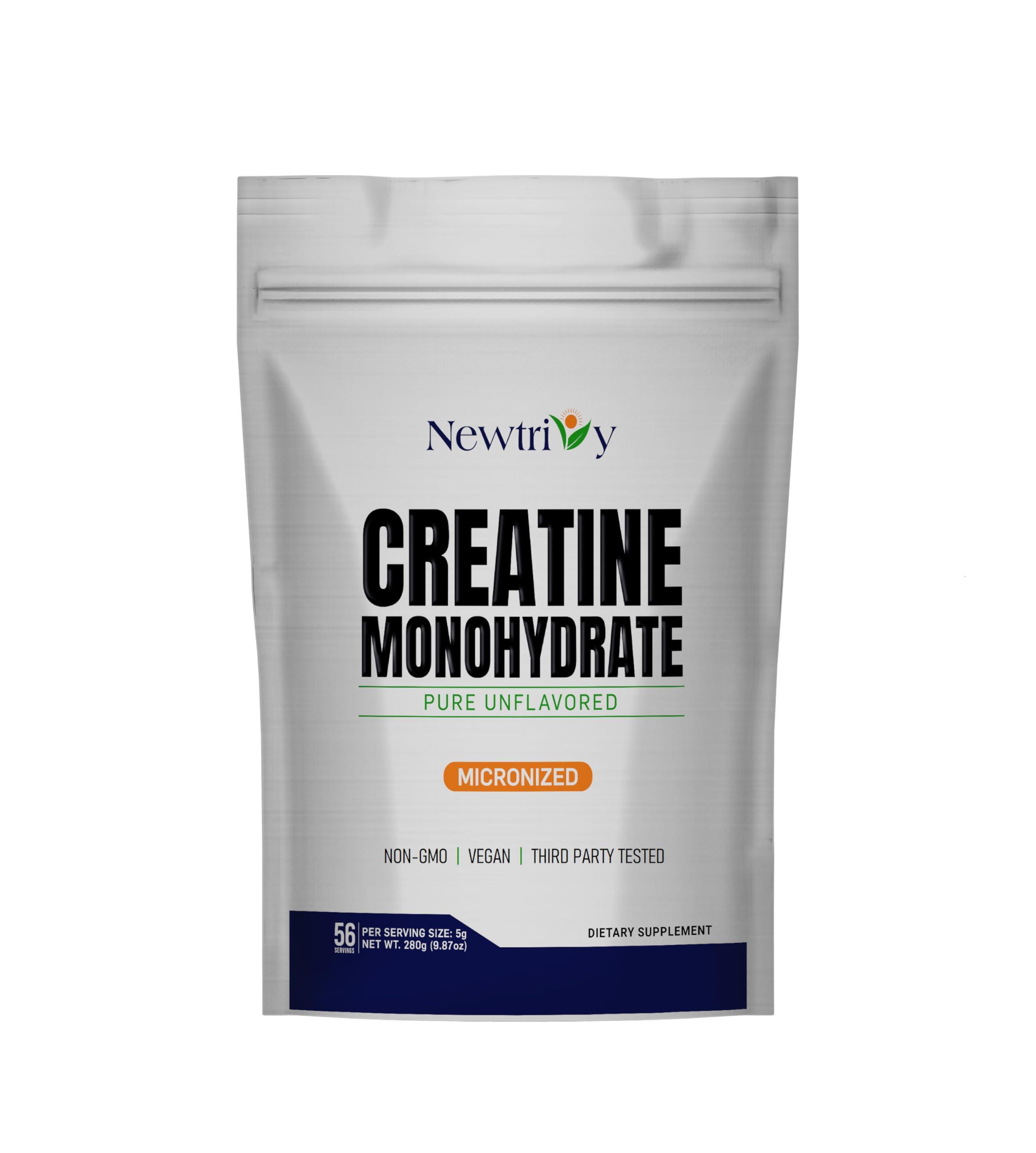Newtrivy Creatine Monohydrate,Micronized, Pure,Unflavored,280g (9.8oz)