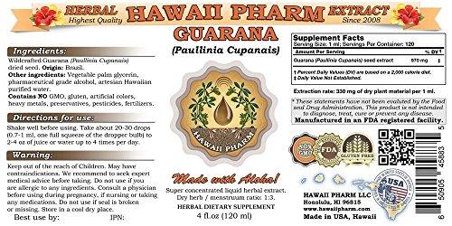 HawaiiPharm Guarana (Paullinia Cupanais) Liquid Extract 4 Oz