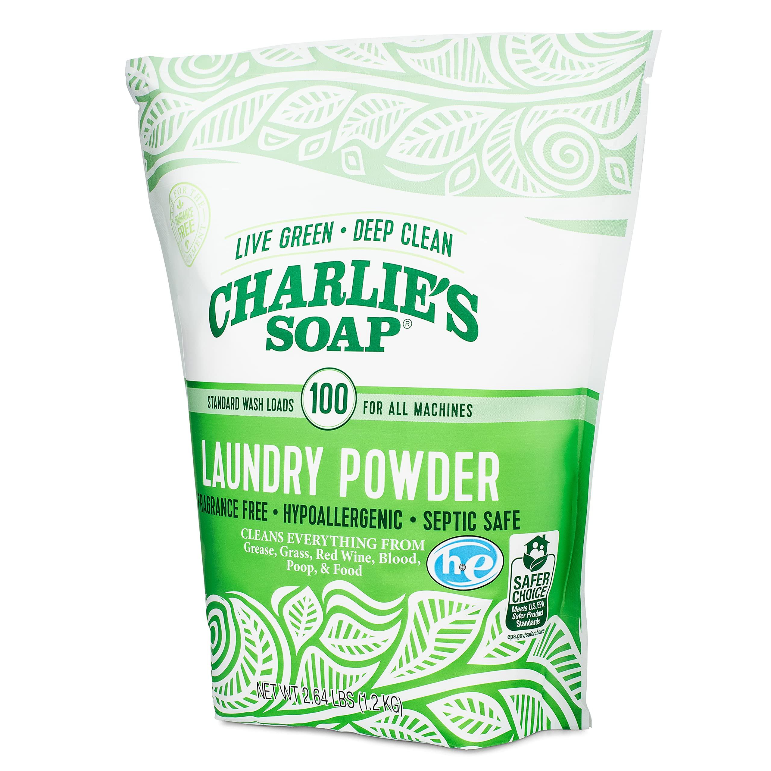 Charlie's Soap Charlie’s Soap Laundry Powder (100 Loads, 3 Pack) Hypoallergenic Deep Cleaning Washing Powder Detergent – Eco-Friendly, Safe, and Effective