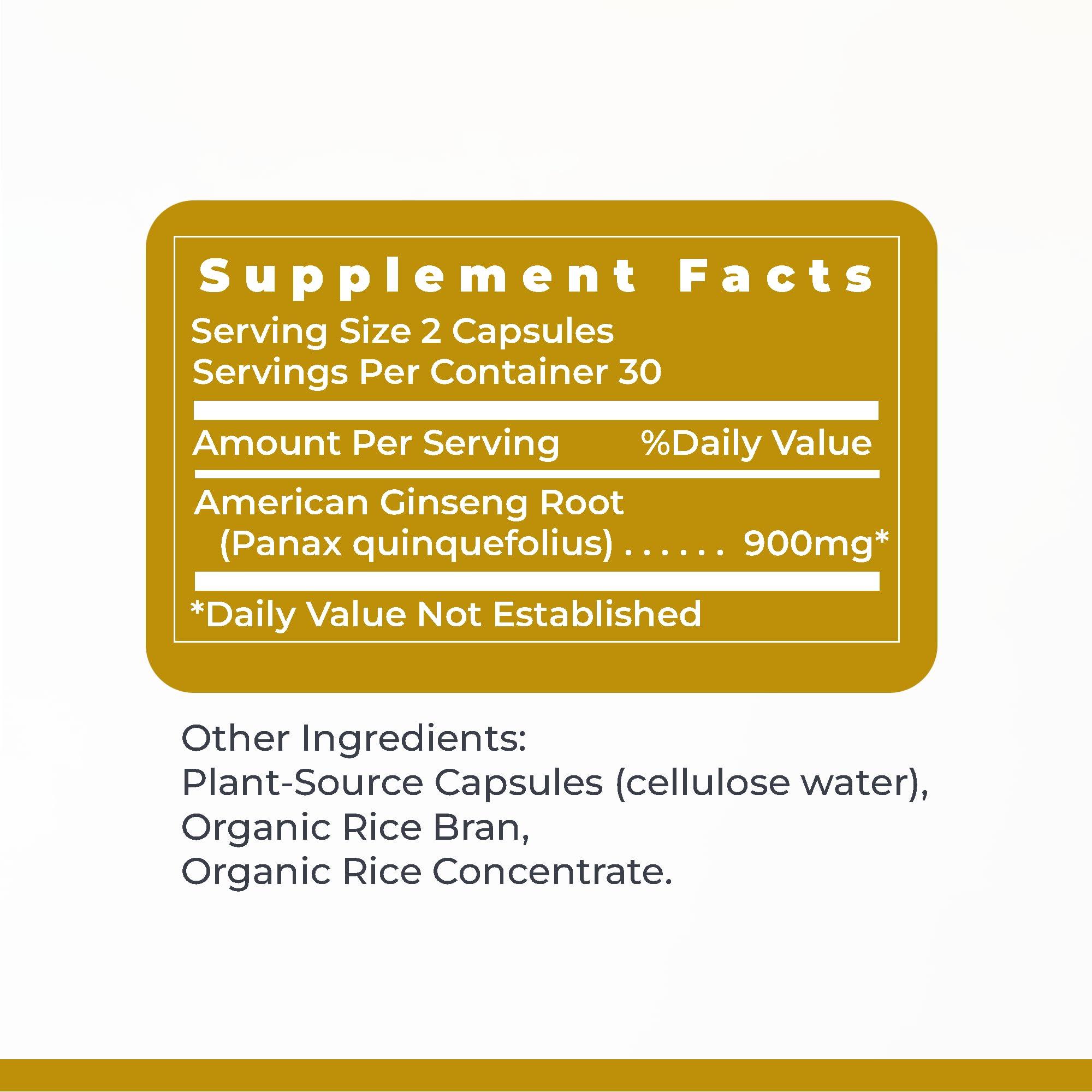 Premier Research Labs Premier Research Labs American Ginseng Supplement - American Ginseng Capsules, Herbal Ginseng Root Pills, North American Ginseng Herb Extract, Calming Energy Supplement - 60 Plant-Based Capsules