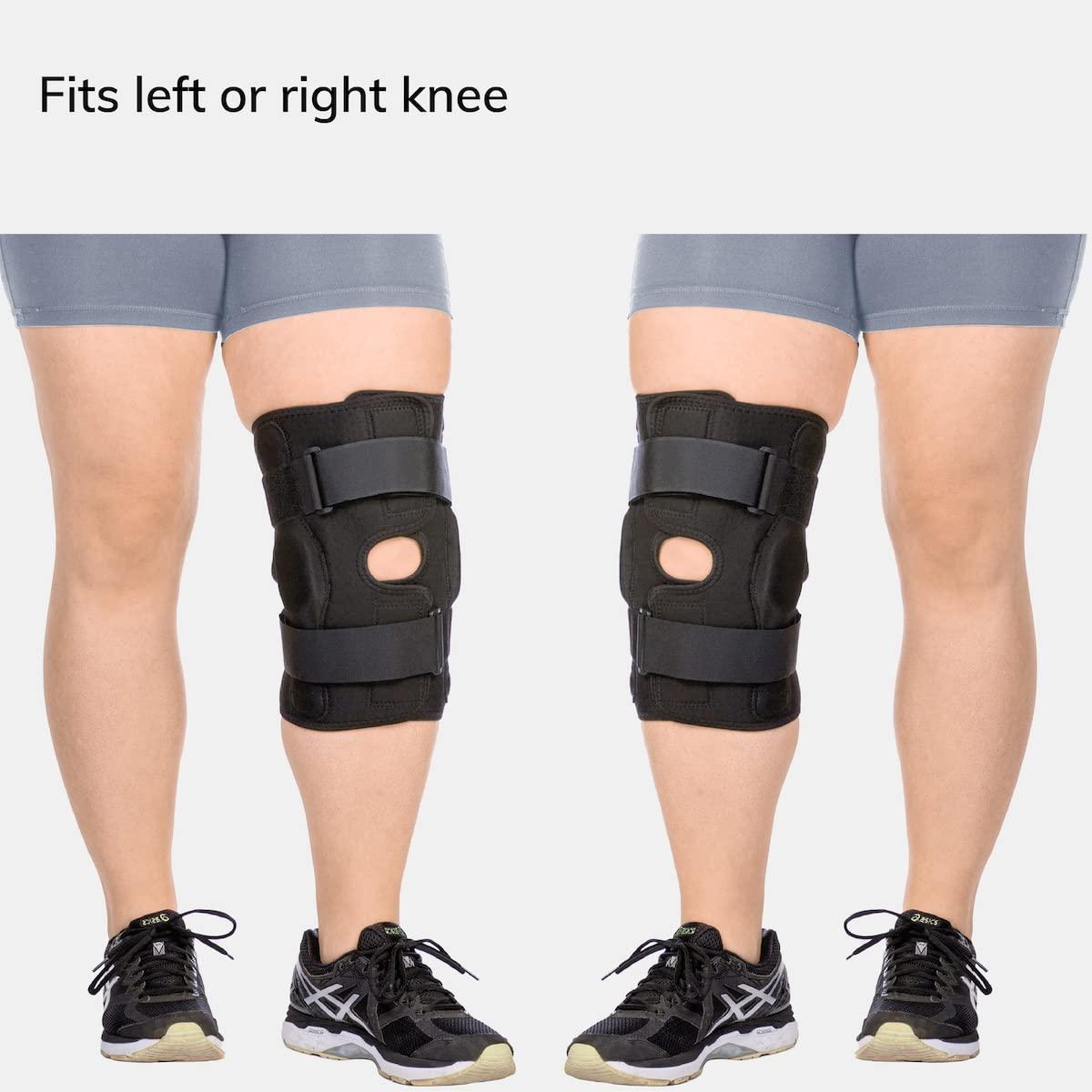 BraceAbility BraceAbility Plus Size Torn Meniscus ROM Knee Brace - Hinged Post Surgery Support with Flexion Extension Control for Hyperextension Locking, Ligament PCL or ACL Tears, Osteoarthritis Relief (5XL)