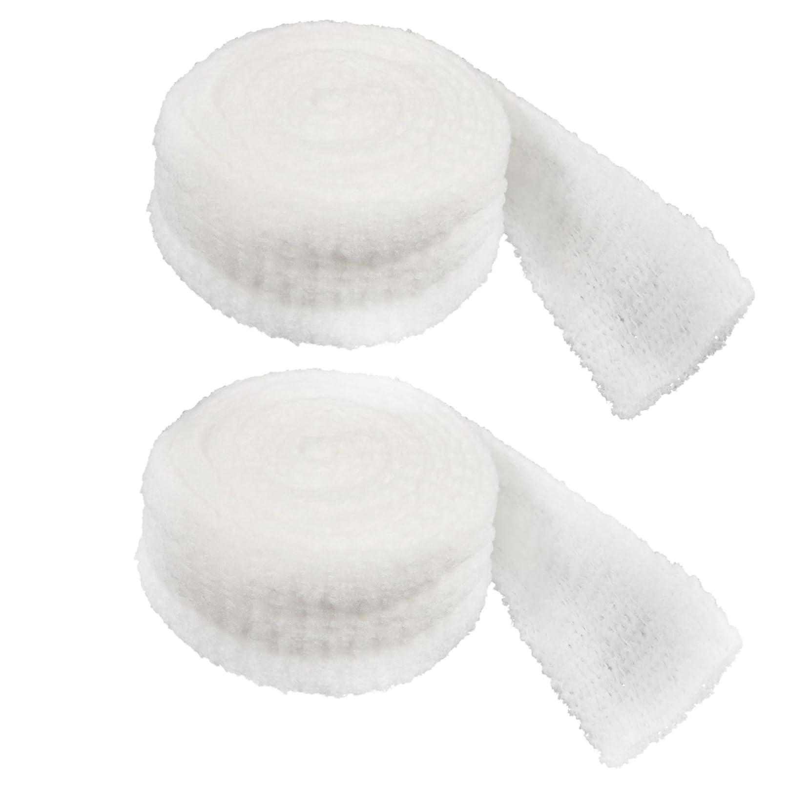 GLEAVI GLEAVI 2 Rolls Wrap Outdoor Tape Mesh Tape Athletic Tape Tubular Sports Tape Tape Sport Tape High Polyester Soft Protector White