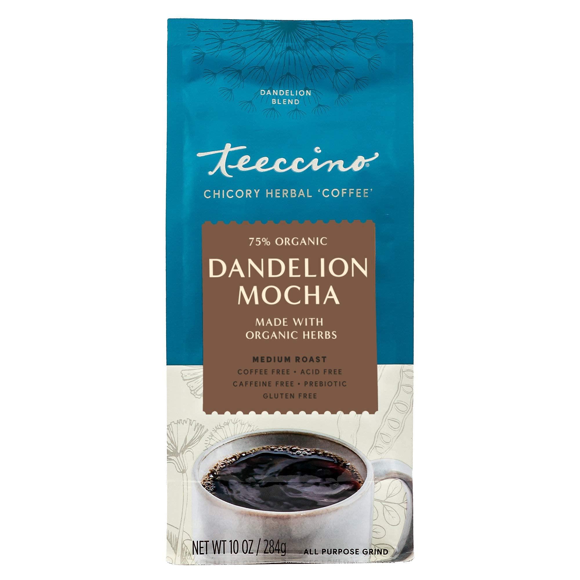 Teeccino Teeccino Dandelion Mocha Herbal Coffee - Caffeine-Free Coffee Alternative with Prebiotics, Gluten Free, Acid Free - Medium Roast, 10 oz