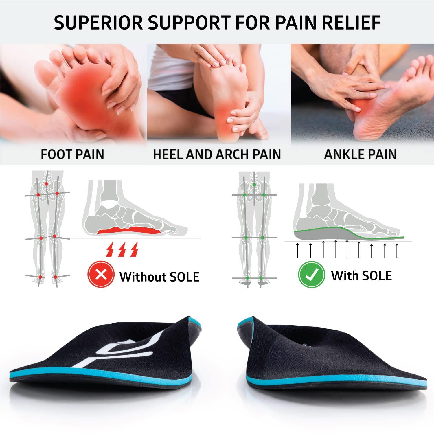 SOLE SOLE Active Thick Insoles - Men\'s Size 12/Women\'s Size 14 Black