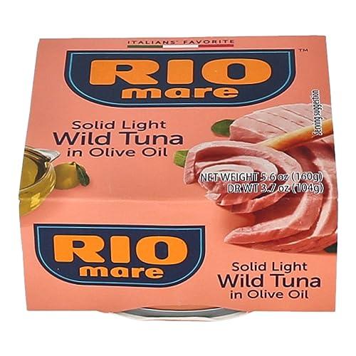 Rio Mare Rio Mare Tuna in Olive Oil - 5.6 Oz Can (Pack of 3) - Italy's No.1 Choice for Tuna - Distinctive Pink Color, Premium Quality, and Great Flavor(Packaging May Vary)