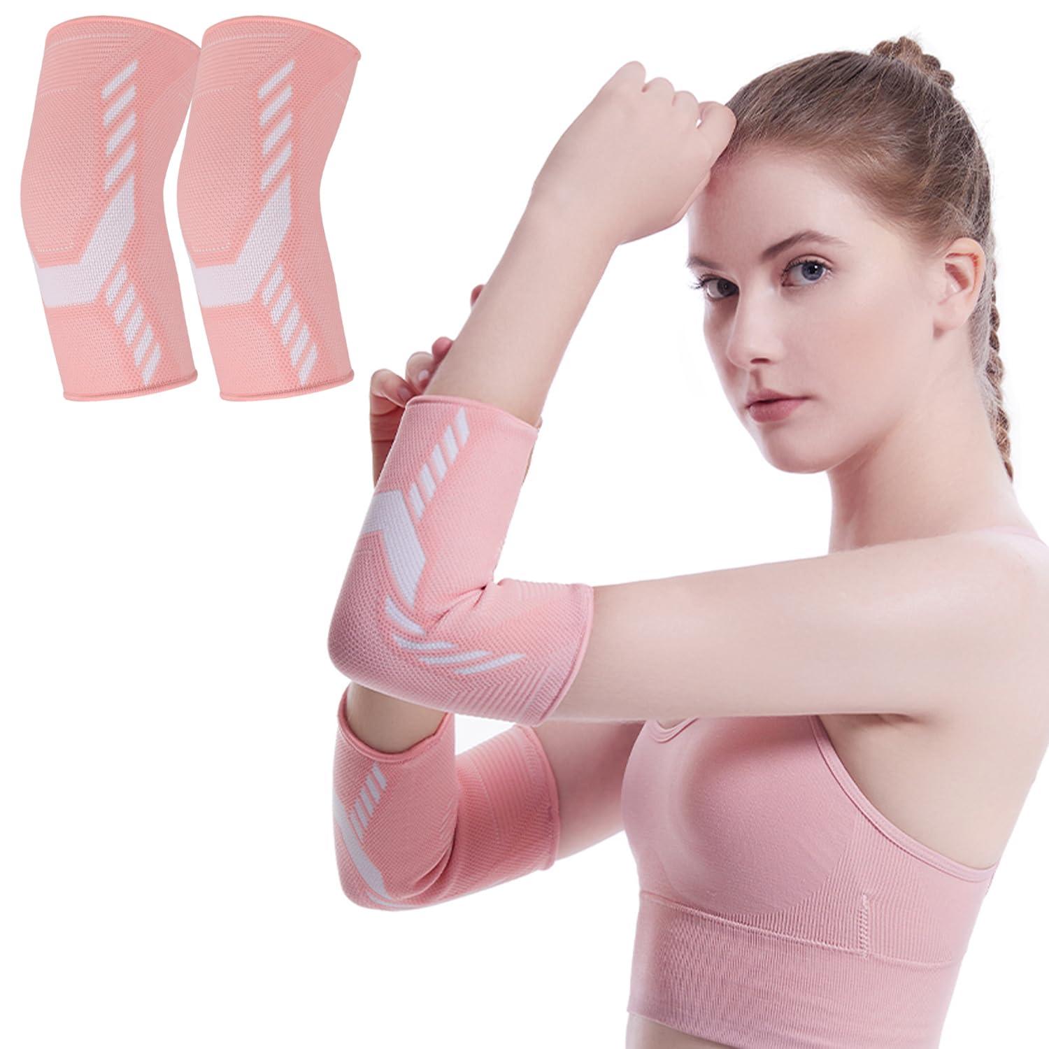 Cinlitek Cinlitek Elbow Support Brace for Women and Men,Elbow Compression Sleeve, for Golfers Elbow, Tennis Elbow, Arthritis, Weightlifting, Tendonitis,Gym,Workouts,Reduce Joint Pain(Pink, X-Large)