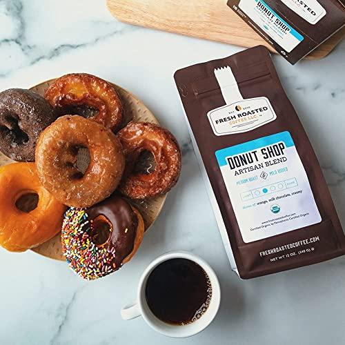 Fresh Roasted Coffee Fresh Roasted Coffee, Organic Donut Shop, 5 lb (80 oz), Medium Roast, Kosher, Whole Bean