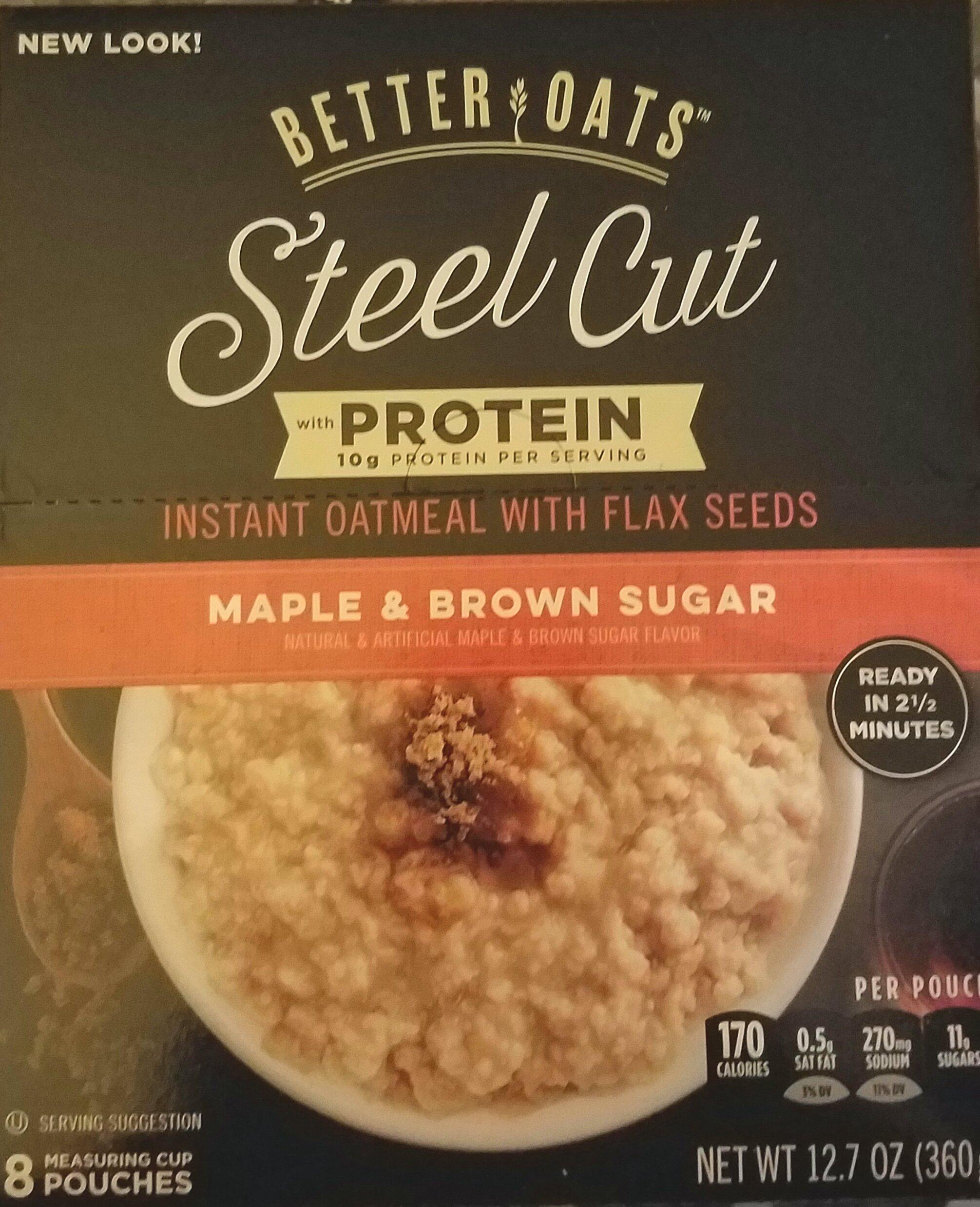 Better Oats Better Oats Oat Revolution Steel Cut with Protein Maple & Brown Sugar 12.7 oz. 8 pouch box