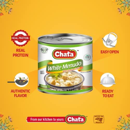 Chata Chata White Menudo with Hominy Can | Ground Corn + Beef Tripe Stew | Ready-to-Eat | 25 Ounce (Pack of 1)