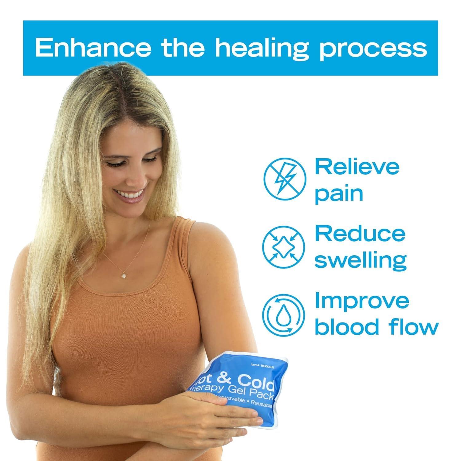 Roscoe Medical Roscoe Medical Gel Ice Packs Reusable and Cold Packs for Injuries Reusable, Shoulder Ice Pack, Knee Ice Pack, Hot and Cold Pack, Ice Pack for Back, 5 x 10 Inches, Small Ice Pack