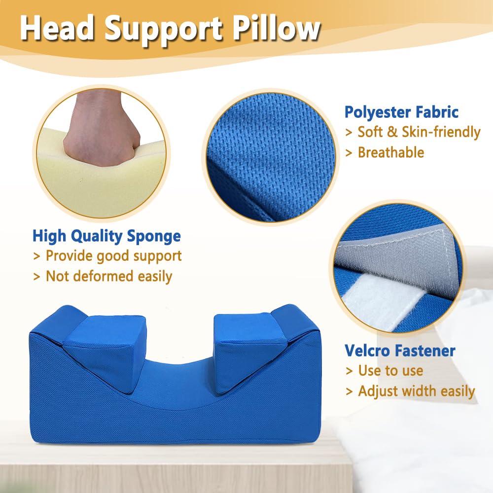 AOSSA AOSSA Wheelchair Headrest Neck Stabilizer Head Support Pillow for Recliner High Back Wheelchair Head Positioning Wedge Neck Support Positioner Keep Head Straight Medical Foam Wedge