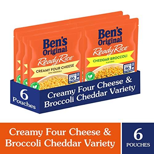 BEN'S ORIGINAL BEN'S ORIGINAL Ready Rice Creamy Four Cheese and Cheddar Broccoli Variety Pack, Easy Dinner Sides, 8.5 OZ Pouch (Pack of 6)