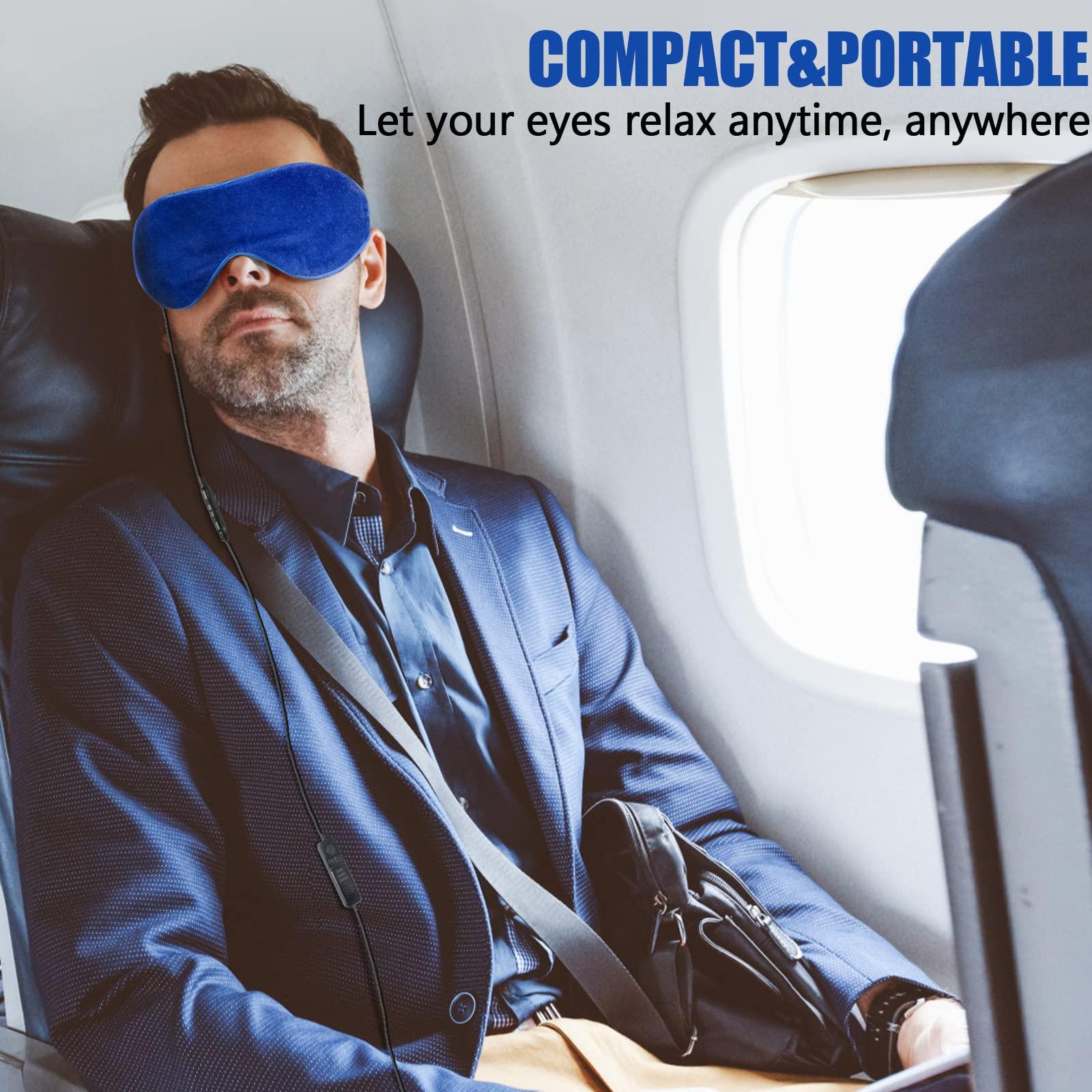 Mutilplx Heated Eye Mask, Dry Eye Mask Heat Eye Compress with Flaxseed, Warm Eye Compress Heating Pad with Temperature Timer Control for Sleep, Blepharitis, Dark Circles, MGD, Puffy Eyes (Blue)