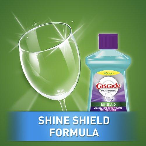 Cascade Cascade Rinse Aid Platinum Dishwasher Agent, Regular, 16 Fluid Ounce (Pack of 6)