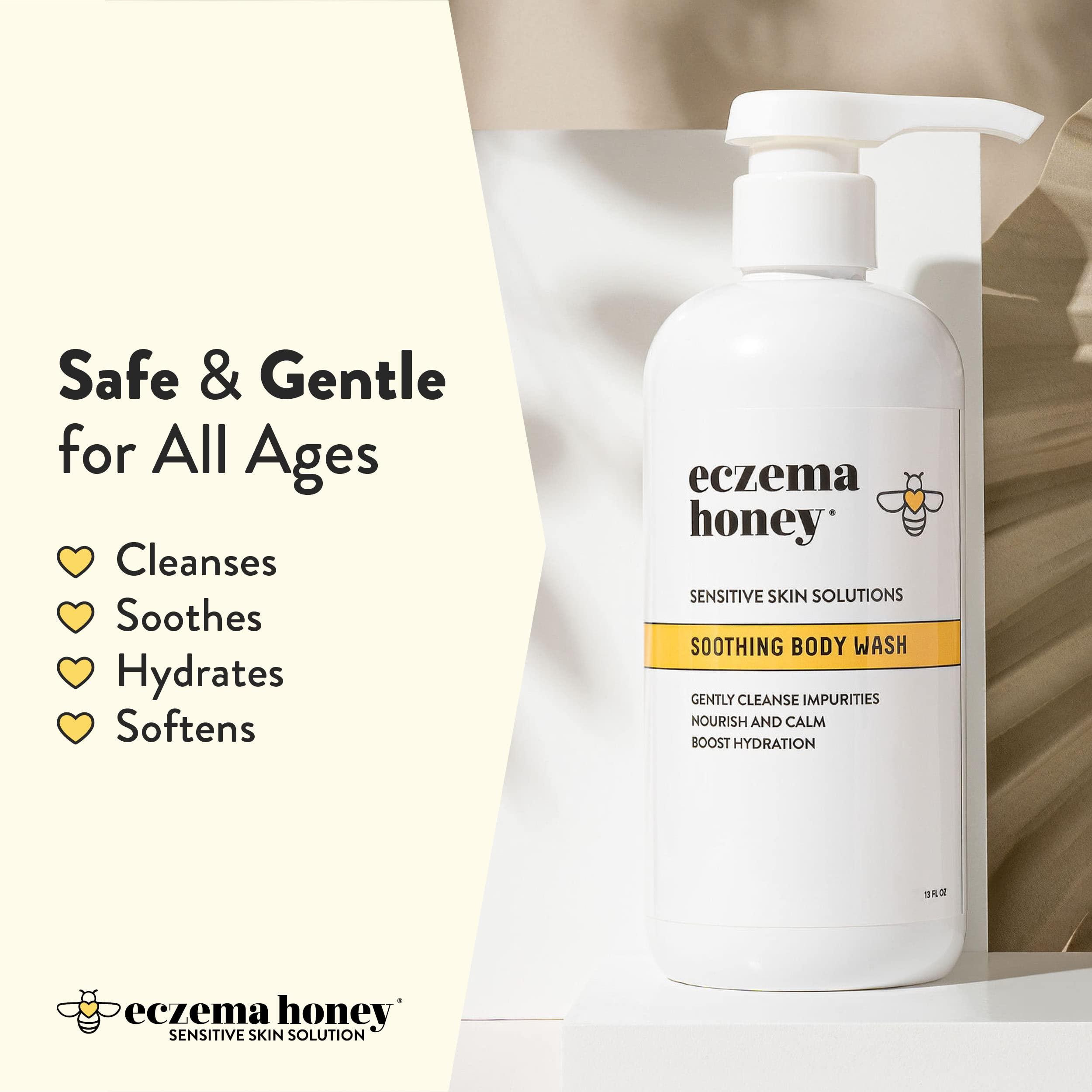 ECZEMA HONEY ECZEMA HONEY Soothing Body Wash - Daily Shower Gel & Eczema Treatment - Sensitive Skin Body Wash for Adults, Kids, & Babies - Body Cleanser for Eczema Relief (13 Oz)
