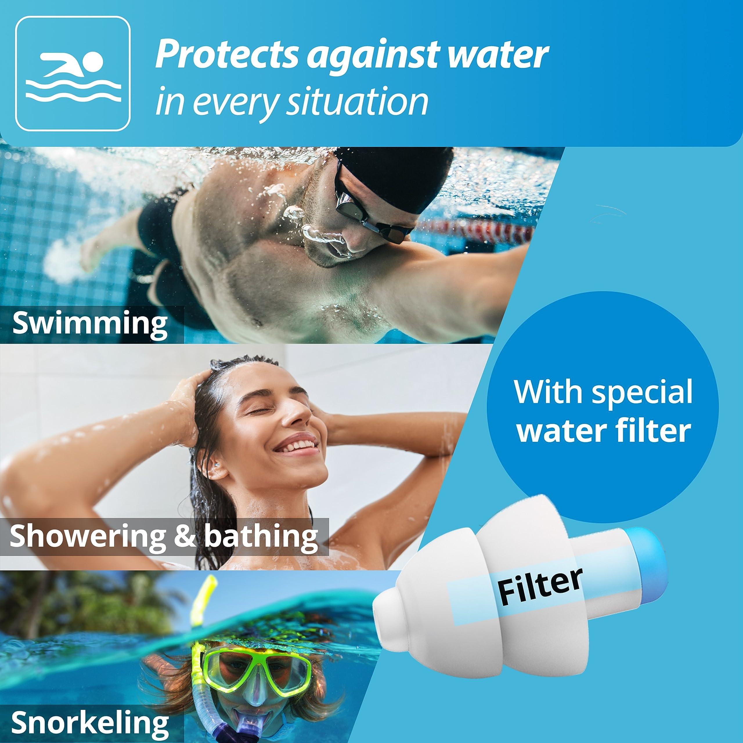 Alpine Hearing Protection Alpine SwimSafe - Ear Plugs for Swimming - Ear Protection Against Water - Comfortable Waterproof Earplugs with Filter - Hyopoallergenic & Sustainable