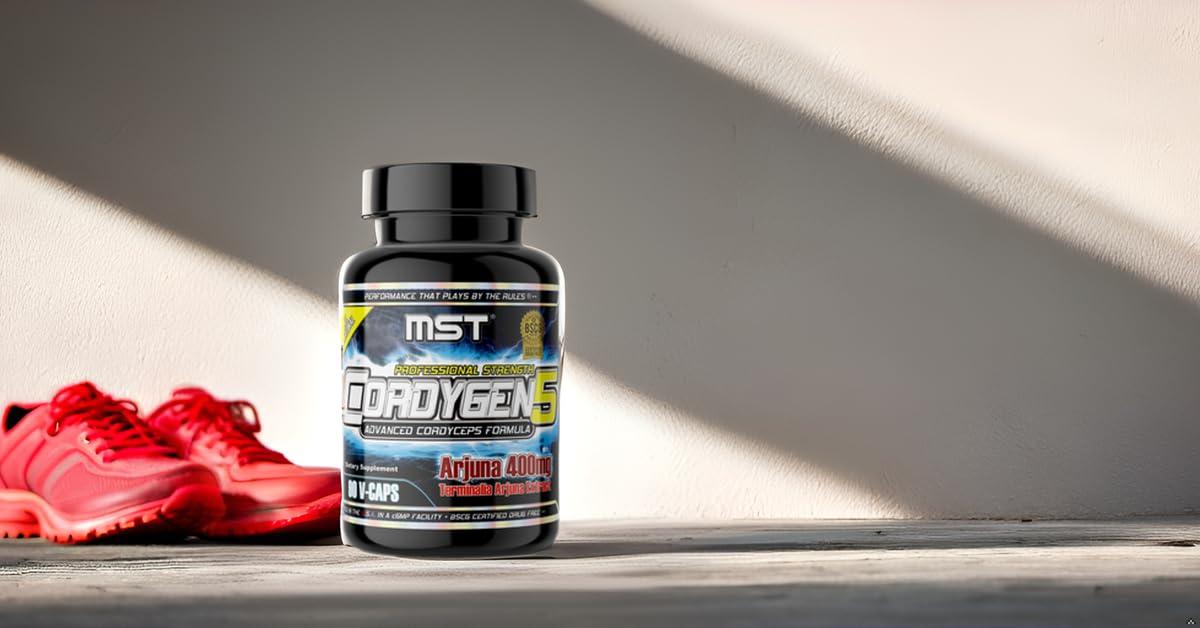 MST MST Millennium Sport Technologies, Cordygen5, US Grown Cordyceps ATP Supplement, Terminalia Arjuna Extract, Preworkout and Pre Endurance, Immune Support, BSCG Certified Drug Free, 90 VCaps