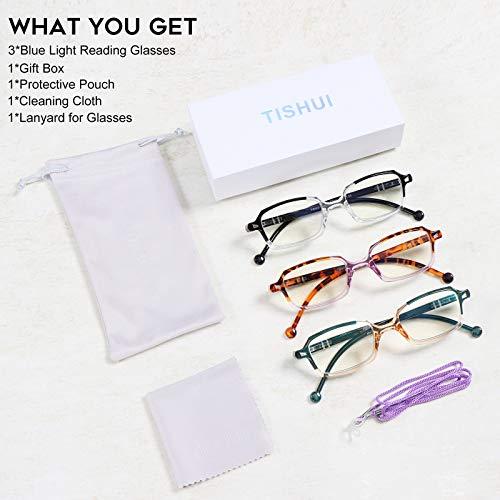 TISHUI TISHUI Reading Glasses Blue Light Blocking for Women Men Cute Computer Readers +1.0 Anti Glare UV Filter Lightweight Reader Glasses 3 Pack