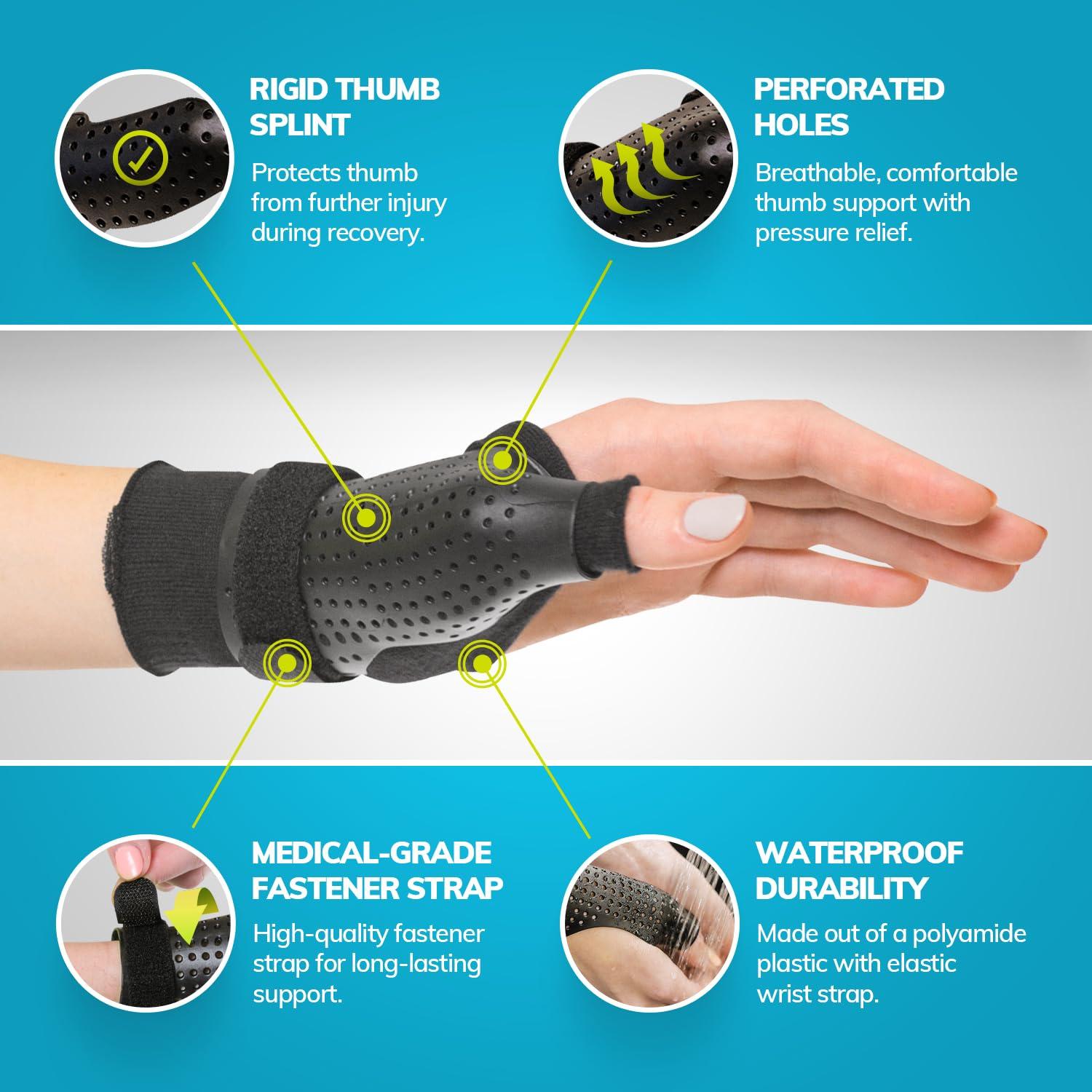 BraceAbility BraceAbility Hard Plastic Thumb Splint | Arthritis Treatment Brace to Immobilize & Stabilize CMC, Basal and MCP Joints for Trigger Thumb, Tendonitis Pain, Sprains (Small Left)