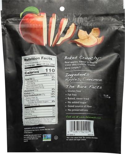 Bare Bare Baked Crunchy Apple Chips, Cinnamon Apple, Gluten Free, 3.4 oz Bag