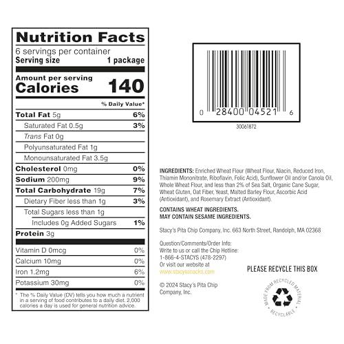 Stacy\'s Stacy\'s Pita Chips Simply Naked, 1 Oz