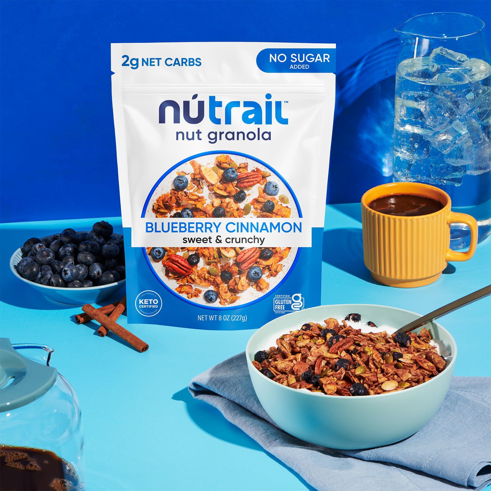 NuTrail NuTrail Nut Granola Cereal, Variety Pack, No Sugar Added, Keto, Low Carb, Gluten Free, Grain Free, Healthy Breakfast 8 oz. 3 Count