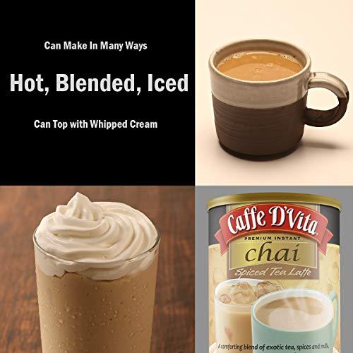Caffe D'Vita Caffe D’Vita Spiced Chai Latte Mix - Chai Tea Latte Powder Mix, Gluten Free, Chai Tea Powder, No Cholesterol, No Hydrogenated Oils, No Trans Fat, Spiced Chai Latte Powder Mix - 1 Lb Can
