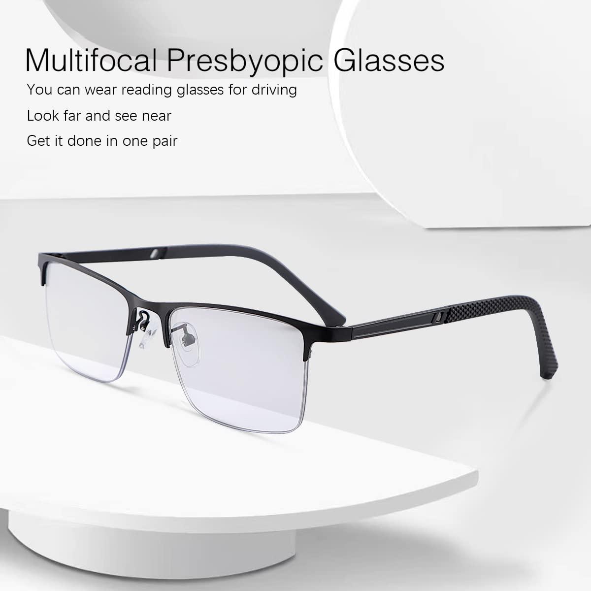 Vepiant Vepiant Photochromic Progressive Multifocus Reading Sunglasses UV Protection Multifocal Trifocal Transition Sun Readers Blue Light Blocking Computer Glasses for Women Men Anti Glare Eyeglasses Eyewear