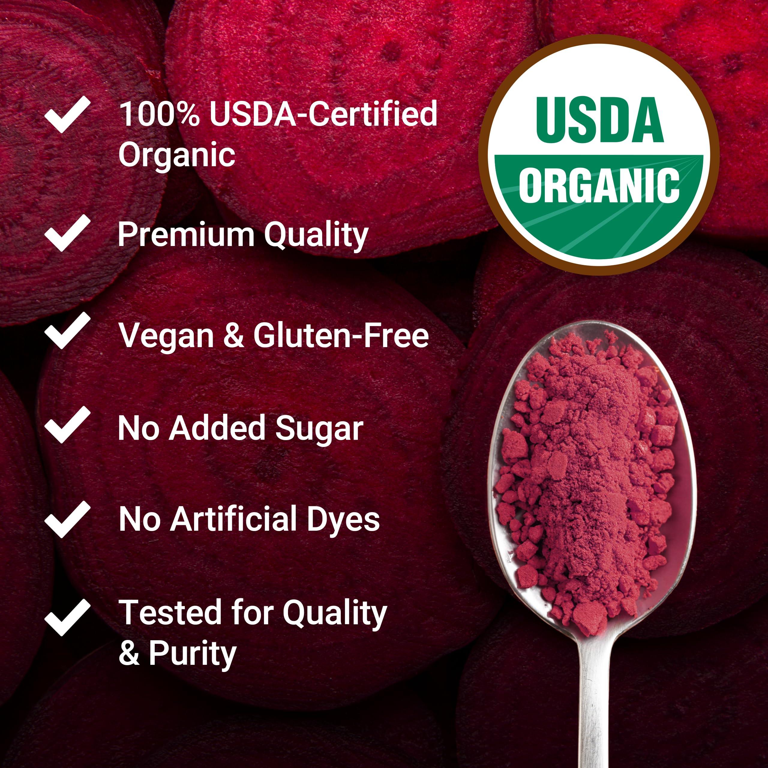 Force Factor Force Factor Total Beets Organic Beetroot Powder Superfood to Boost Daily Nutrition, USDA Organic, Vegan, Gluten-Free, and Non-GMO Beet Supplement, Unflavored, 90 Servings