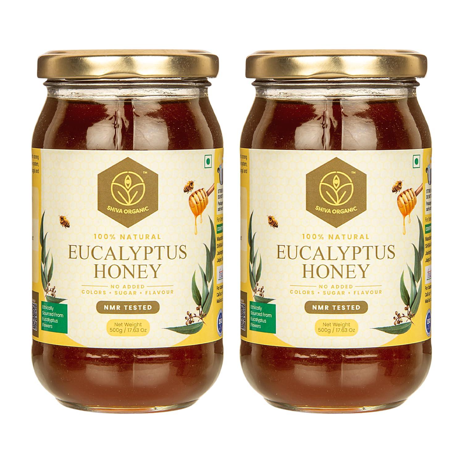 Shiva Organic Shiva Organic\'s Eucalyptus Nectar Honey - NMR Tested, Natural Honey, No Added Sugar, Flavorful - 1000g (35.27 Ounce) \"