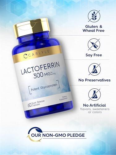 Carlyle Carlyle Lactoferrin Supplement | 300mg | 60 Capsules | Non-GMO and Gluten Free