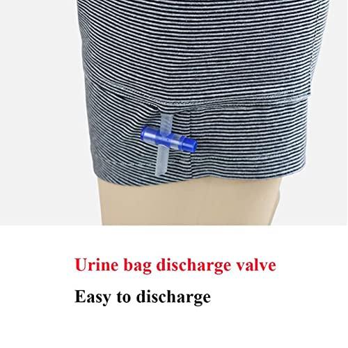 oiakus Catheter Pants, Men Incontinence Care Trousers, Ostomy Drainage Bag Urinate Pants Underwear for Disabled Elderly, Double Pocket Design Healthy Care Clothing