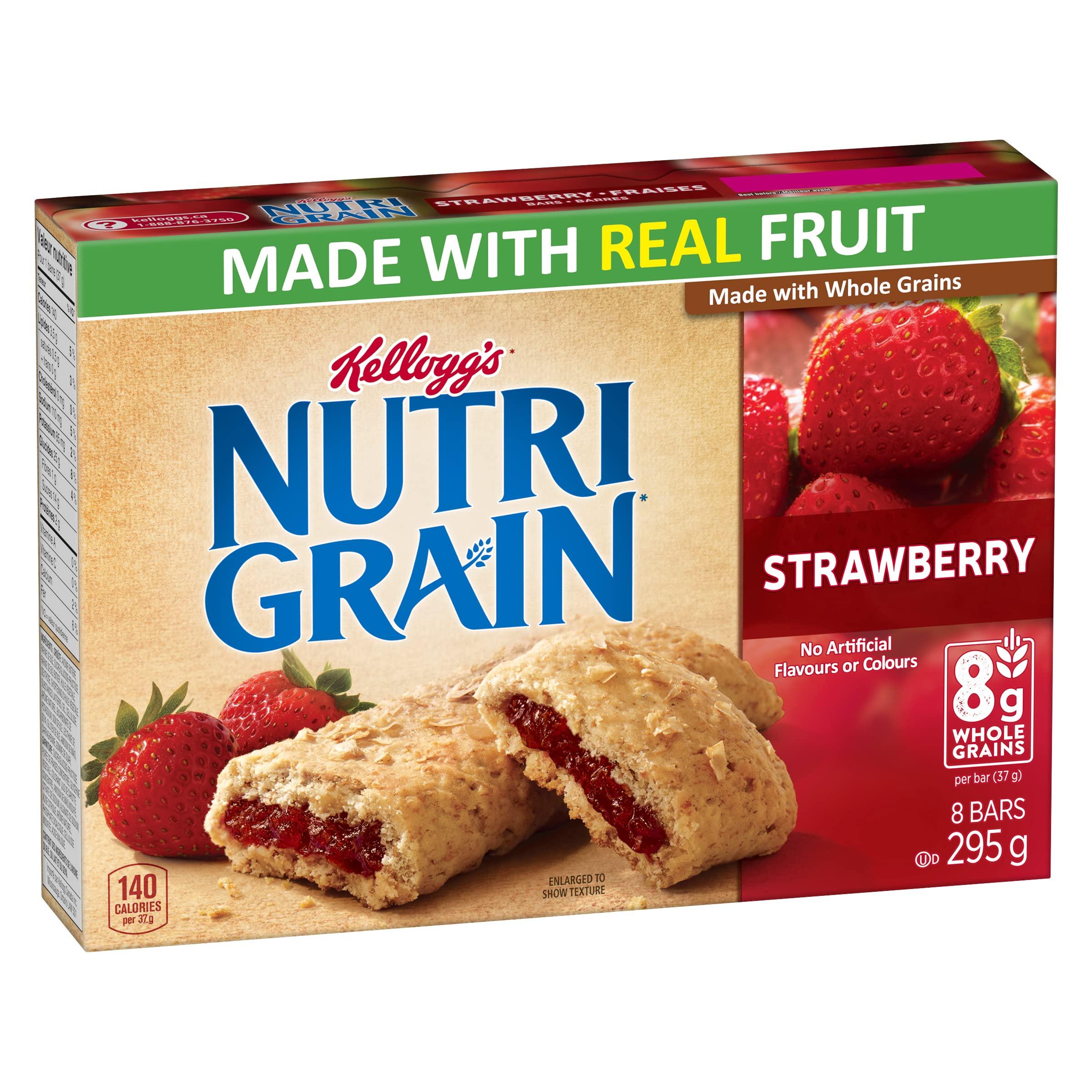 Kellogg\'s Kellogg\'s Nutri-Grain, Strawberry Cereal Bars, 295g/10.4oz., 8ct, (Imported from Canada}