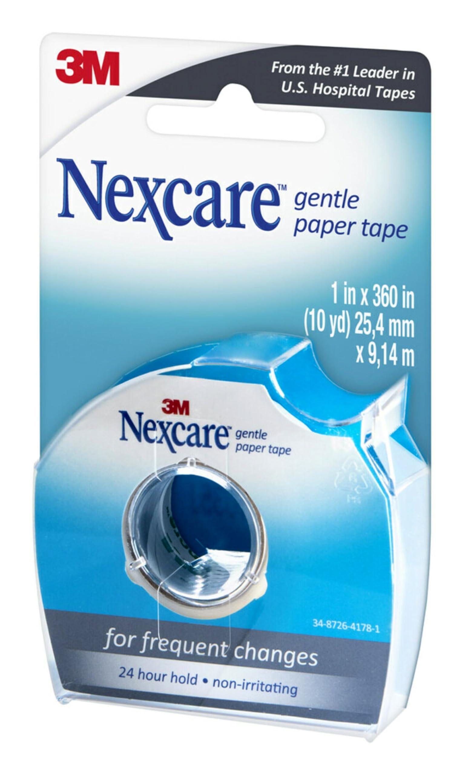 Nexcare Nexcare Gentle Paper Tape Dispenser and Flexible Clear Tape, Medical Tapes Secure Dressings - 1 in x 10 Yds, 1 Dispenser and 1 Roll