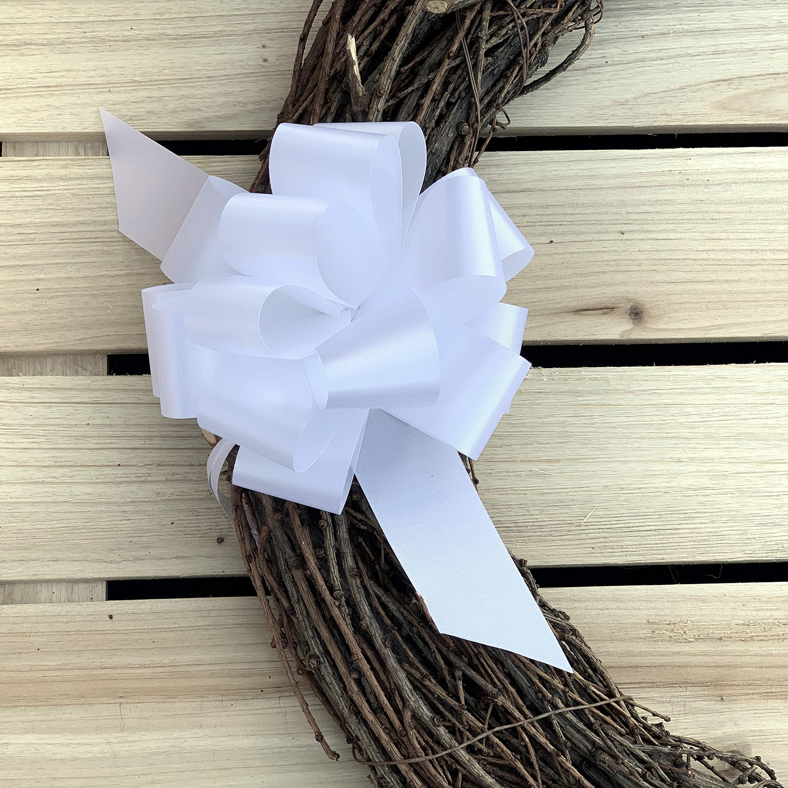 GiftWrap Etc. White Christmas Gift Pull Bows - 5\" Wide, Set of 10, Wedding Decor, 4th of July, Gift Bows, Wreath, Presents, Birthday, Fundraiser, Reception, Valentine\'s Day, President\'s Day, Memorial Day