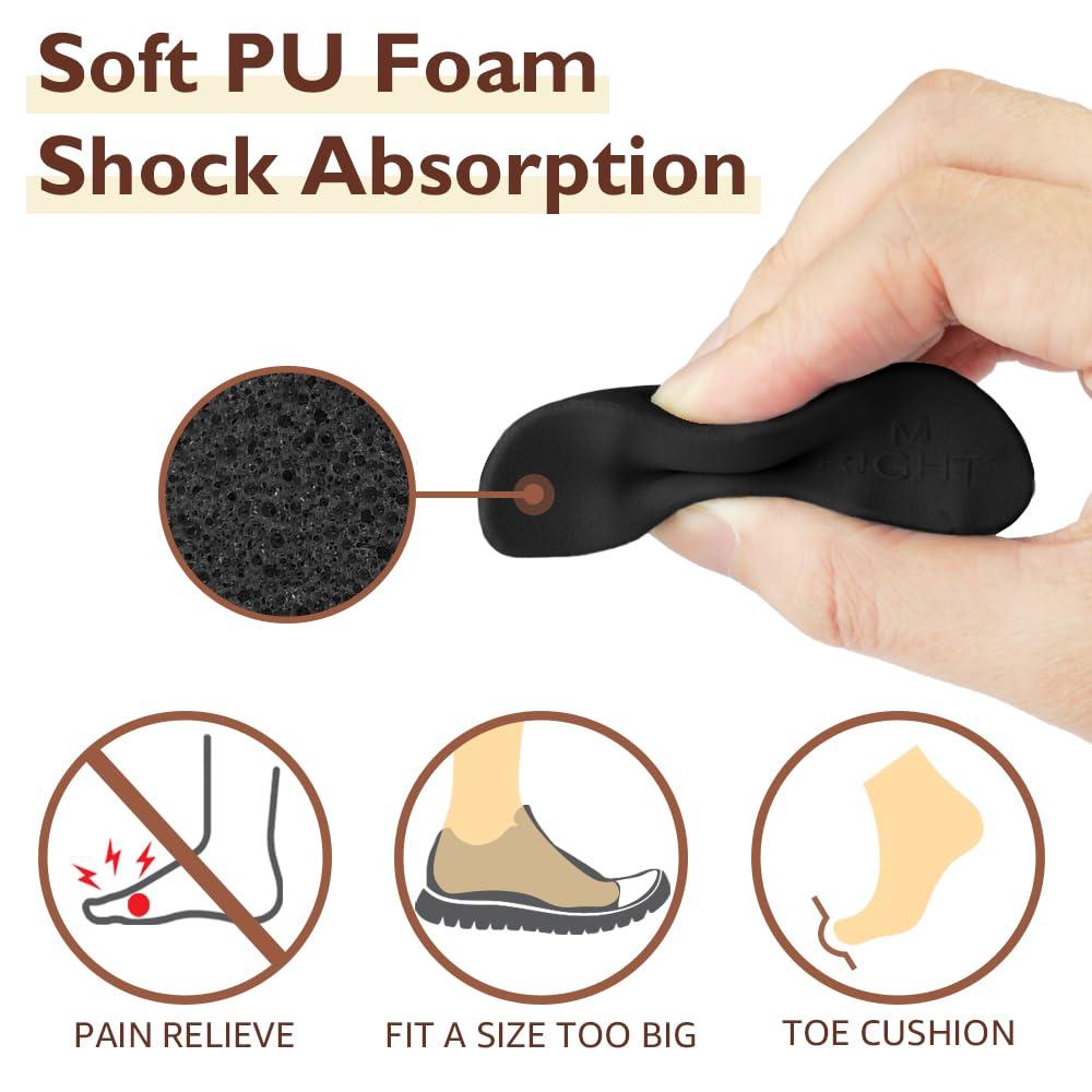 Dr.Foot Dr.Foot Shoe Filler Inserts for Loose Shoe, Toe Filler Cushion Inserts for Shoe Too Big, Big Shoe Fillers Make Shoes Fit for Casual Sports High Heels Boots (Medium: Half to One Size Bigger, Black)
