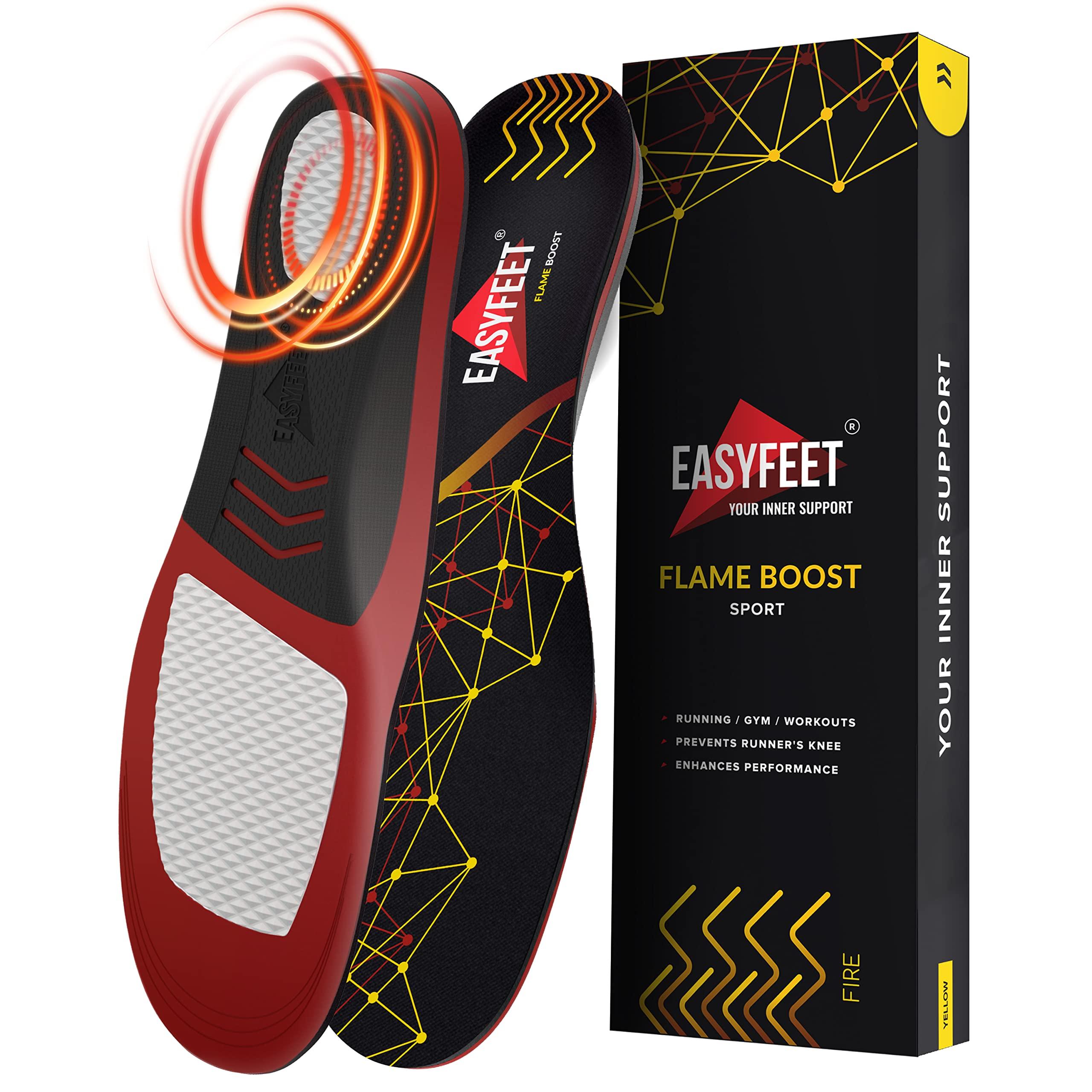 EASYFEET Running Athletic Shoe Insoles Men Women - Sport Insole - Shock Absorption Inserts - Walking Hiking Hockey Tennis Basketball - Orthotic Comfort Cushions Insoles Sneakers