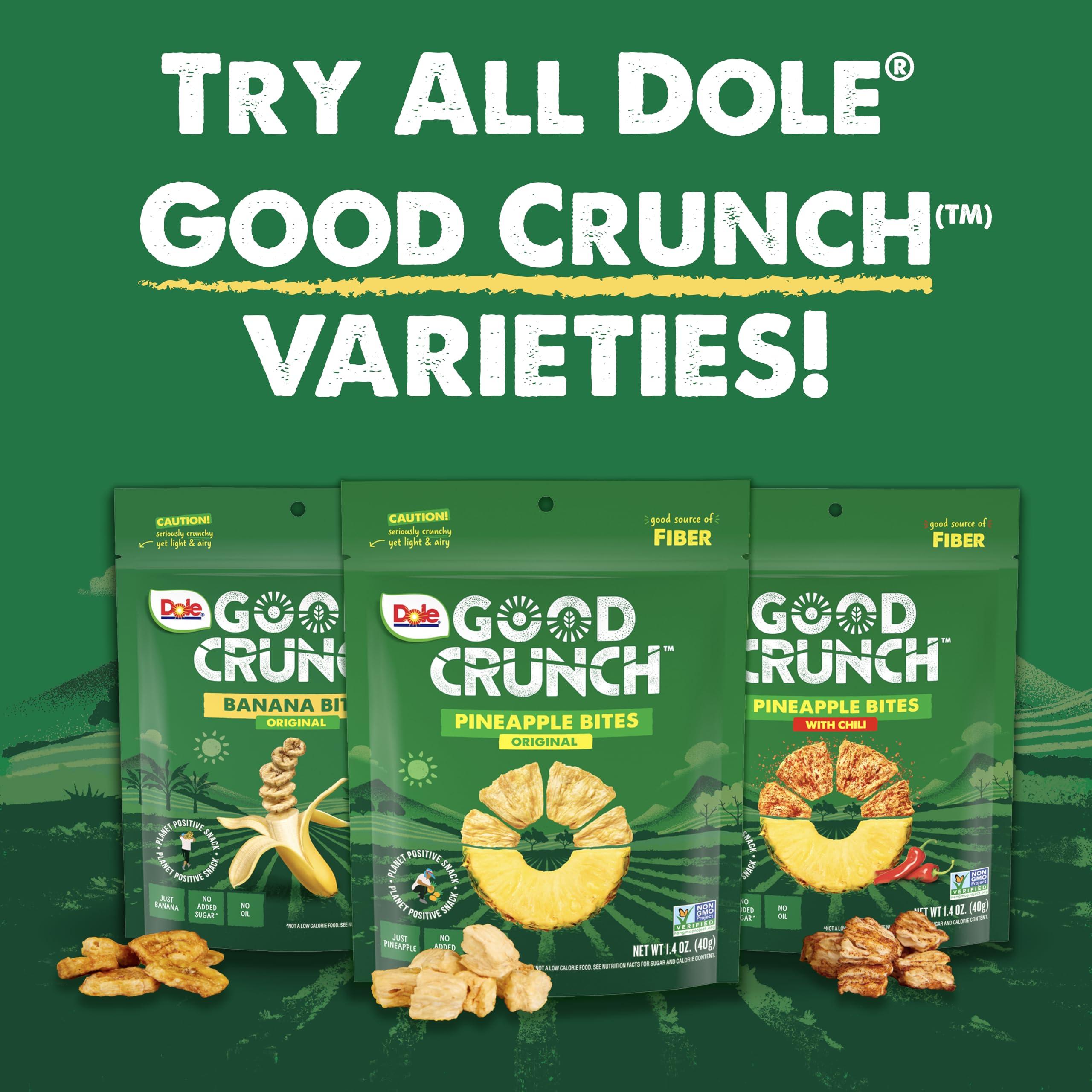 Dole Dole Good Crunch Pineapple Dried Fruit Bites, Gluten Free & Vegan Snack, 1.4oz Bags (Pack of 6)