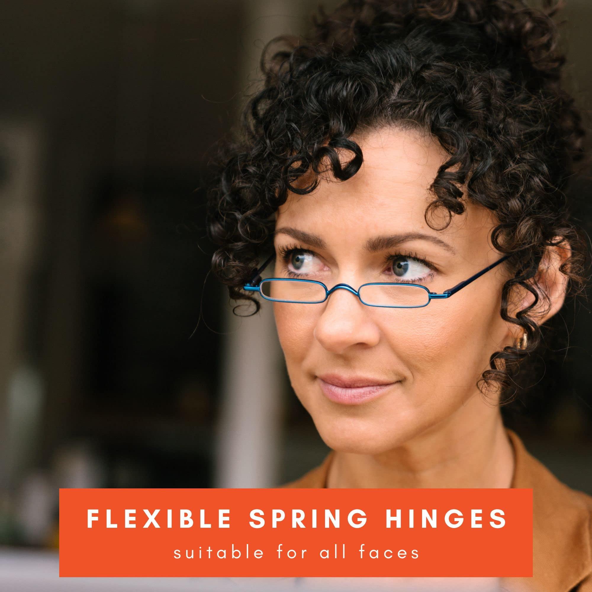 MicroVision Optical MicroVision Optical Original Mini Reader Reading Glasses With Tube Case, Durable Stainless Steel Frame For Women and Men Lightweight & Pocket-Sized Eyeglasses as Seen on Oprah Black, +2.00