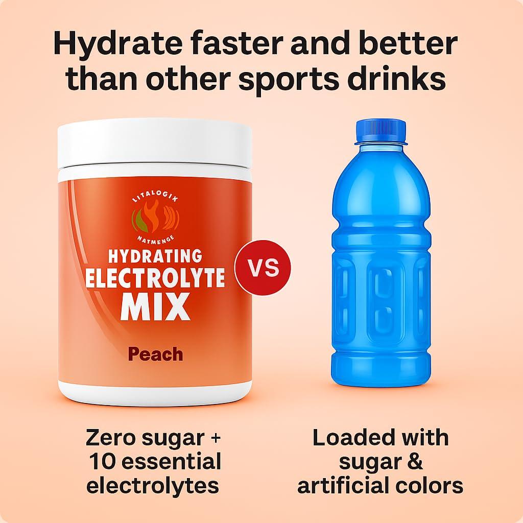 Vitalogix Naturals Vitalogix Naturals Electrolyte Powder | Sugar-Free Hydration Supplement | Keto Electrolytes for Energy & Muscle Recovery | Zero Sugar, Vegan, Gluten-Free | Rapid Rehydration & Electrolyte Drink Mix