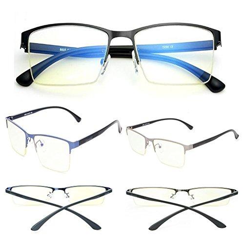 Huicai Huicai Unisex Glasses Filter Blue Light UV400 Semi-rimless Retro Computer Metal Frame glasses