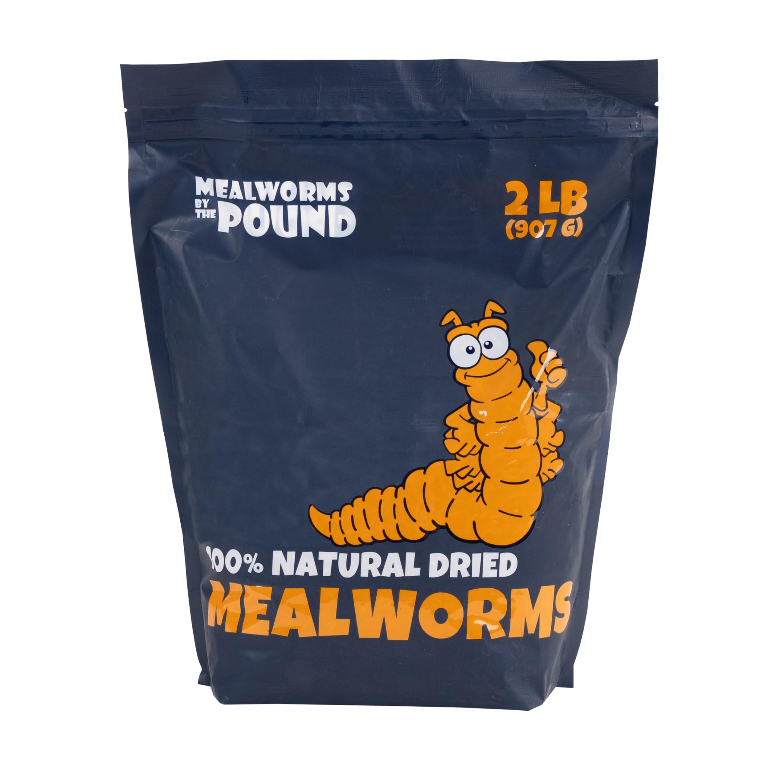 Mealworms by the Pound MBTP Bulk Dried Mealworms - Treats for Chickens & Wild Birds (2 Lbs)