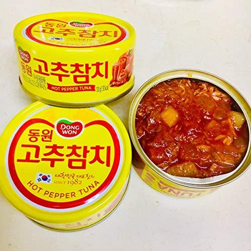Dongwon [ 8 Packs ] Dongwon tuna Light 100g x 4, Hot Red Pepper Tuna 100g x 4