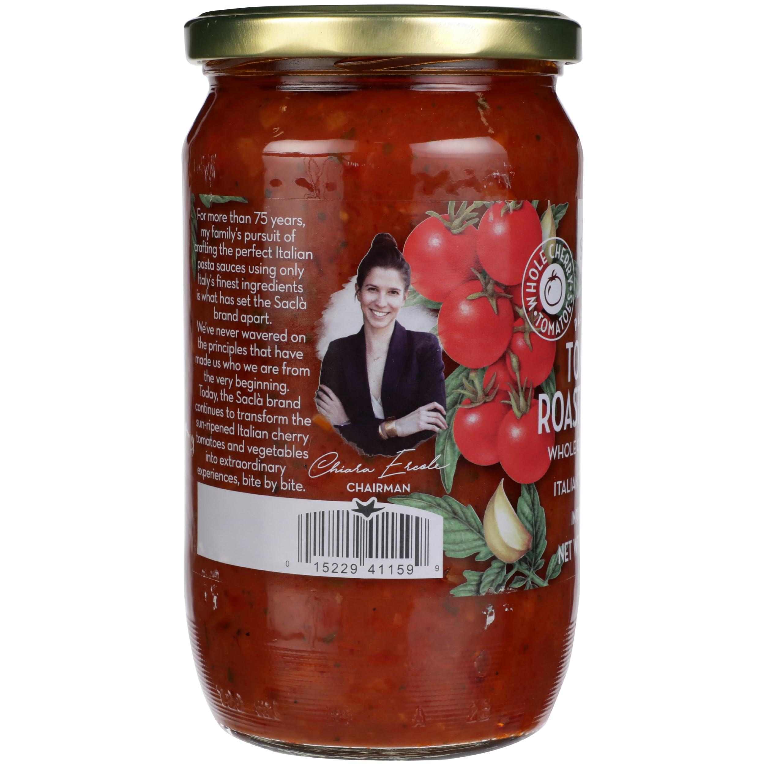 Sacla SaclaRoasted Garlic Cherry Tomato Pasta Sauce, No Added Sugar, 24 Ounces (Pack Of 6)