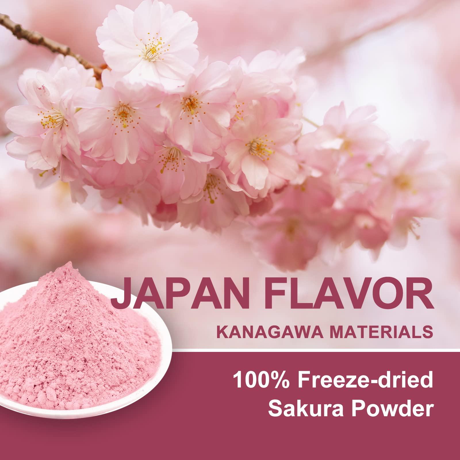 Grelim GRELIM Sakura Powder Premium Original Cherry Blossom Powder for Baking,Made in Kanagawa Perfect for Springtime Beverage, 4.23 Oz