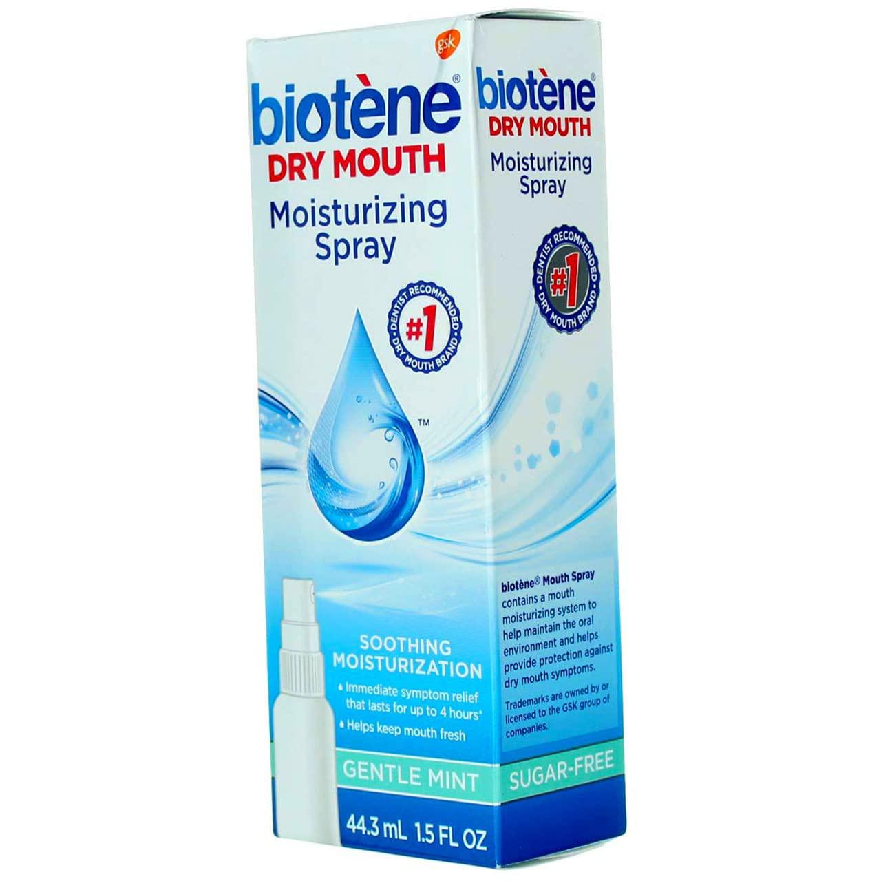 biotène Biotene Moisturizing Mouth Spray Gentle Mint, 1.5 FL OZ ,2 Pack